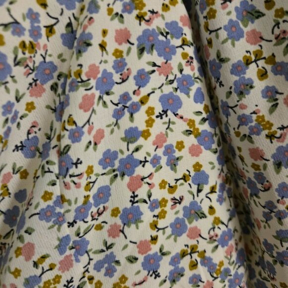 Lulus Sweet For Spring Ivory Floral Puff Sleeve Mini Dress Size M - Picture 6 of 9